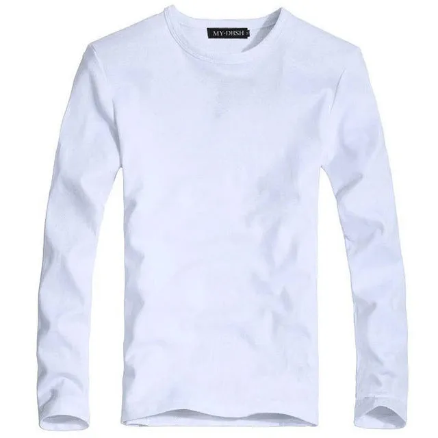 2018 Lycra cotton men 's t shirt long sleeve v neck men v-neck long sleeve T-shirt