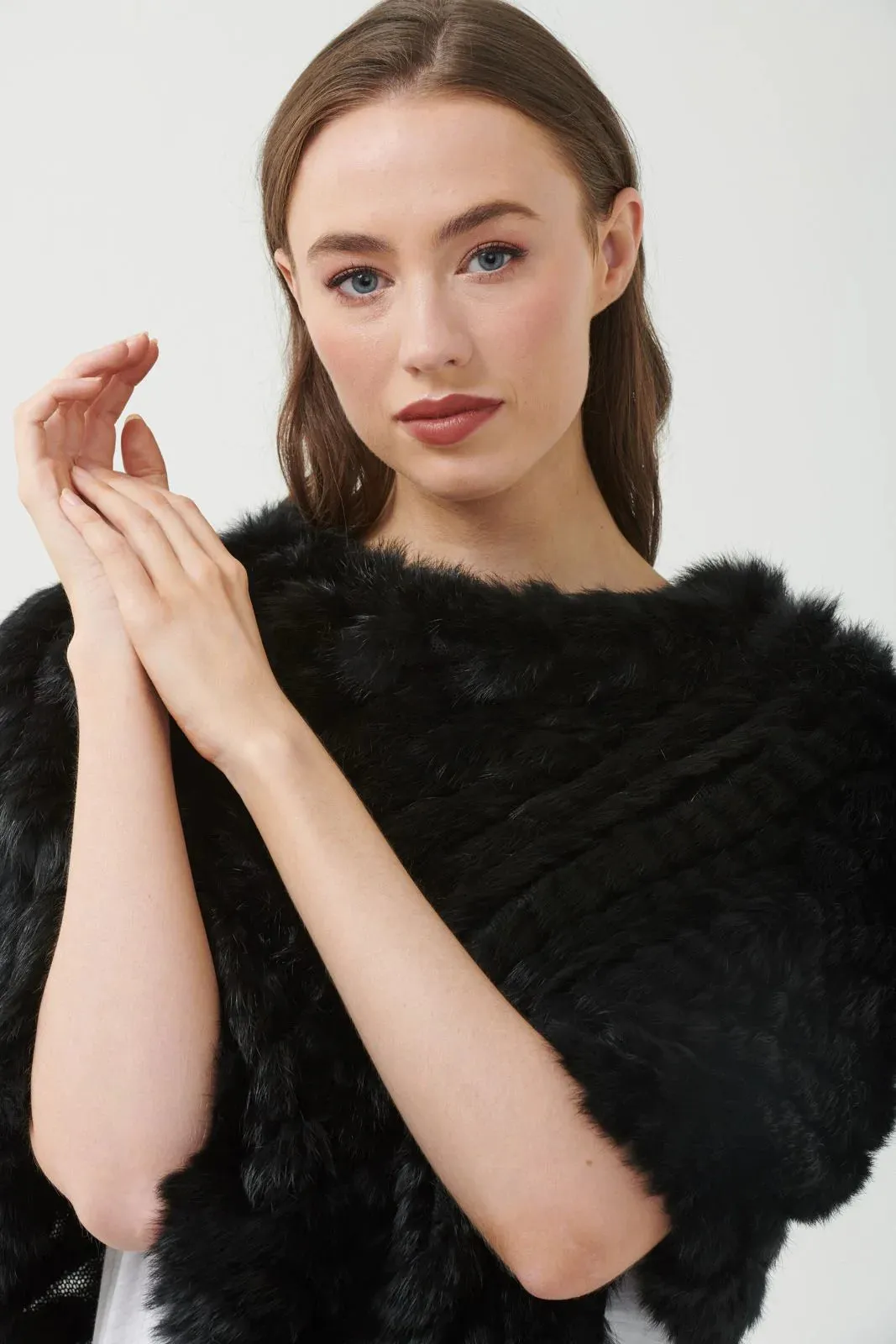 365 Days Fur Poncho - Black