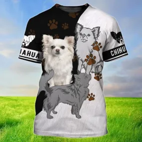 3D Dog T Shirts, Chihuahua Dog All Over Print T-Shirt, Gift For Pet Loves