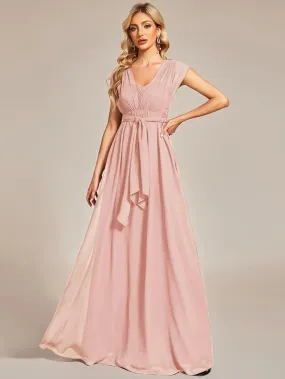 A-Line Chiffon Floor Length  Evening Dress