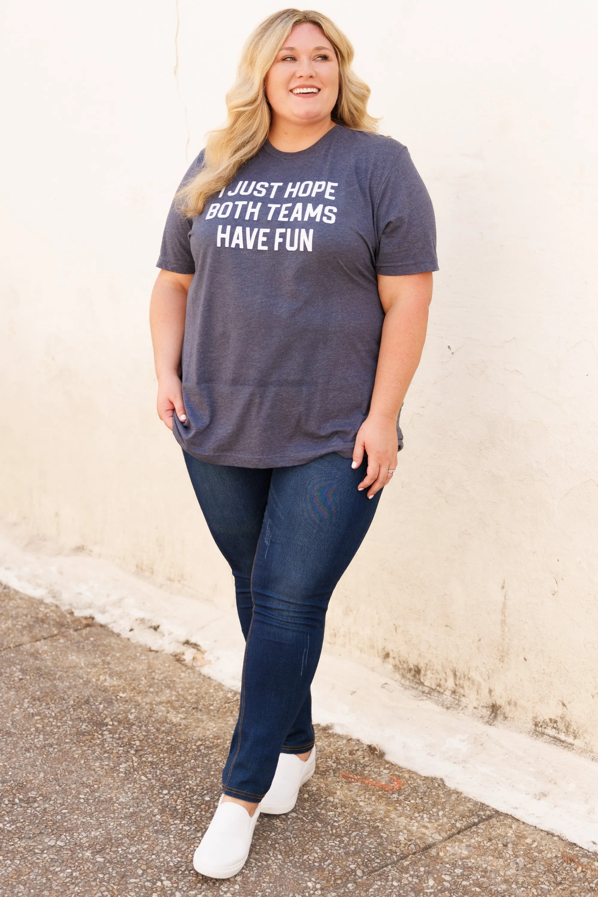 Both Teams Have Fun Tee, Heather Navy