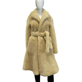 Bottega Veneta NEW 2022 Teddy Shearling Coat IT 34 US 0 Cream Beige