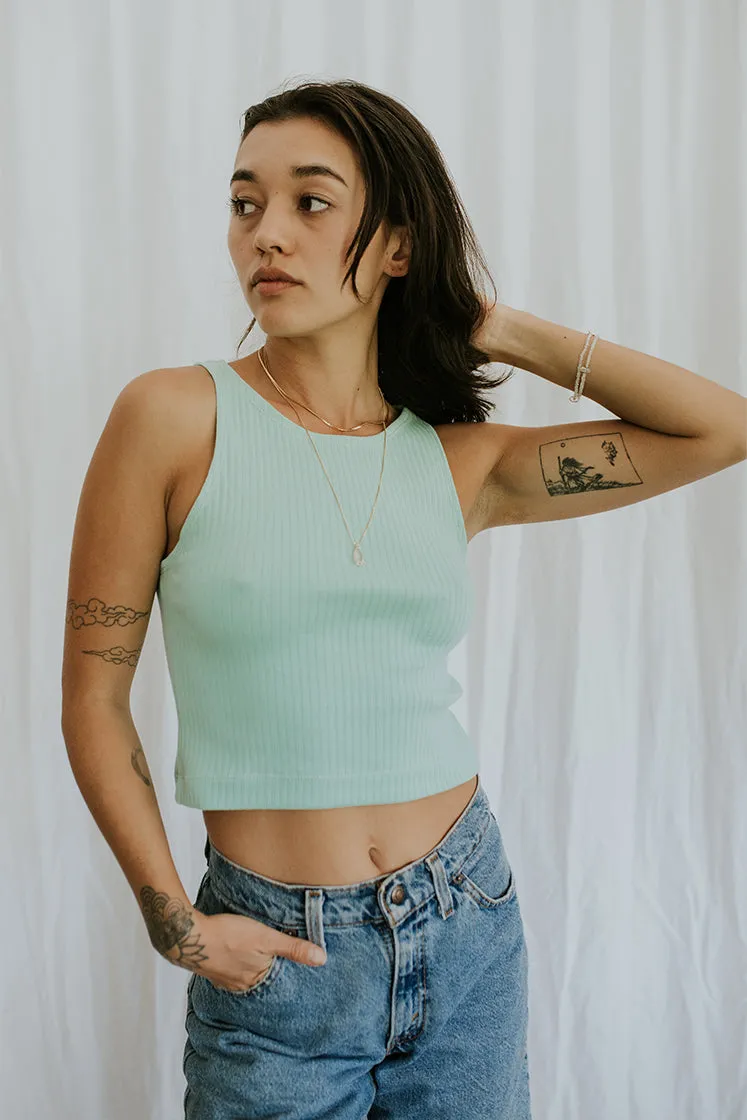 Bridget Cropped Tank - Mint