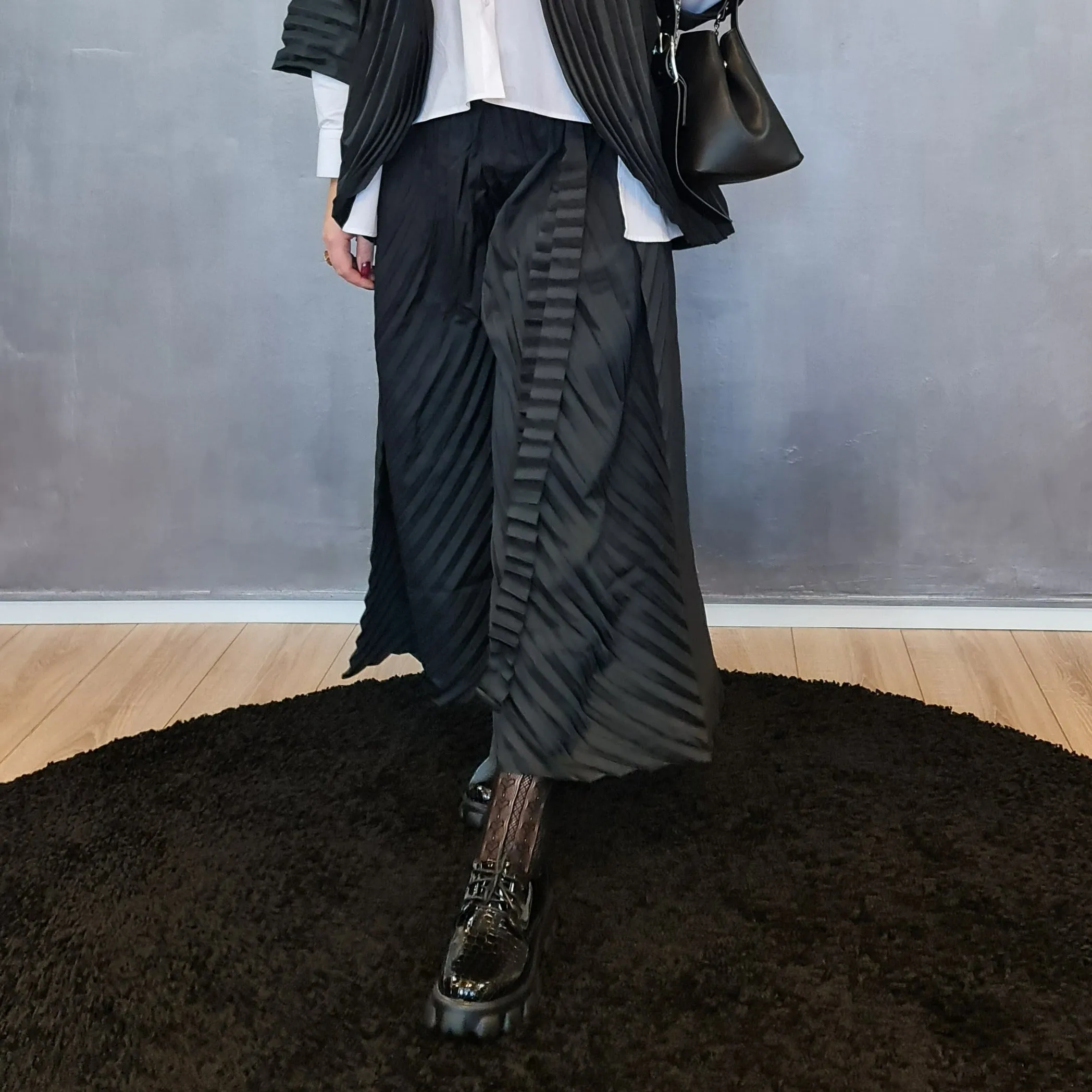 Casual Minimal Goth Regular Irregular Wide Legged Pants