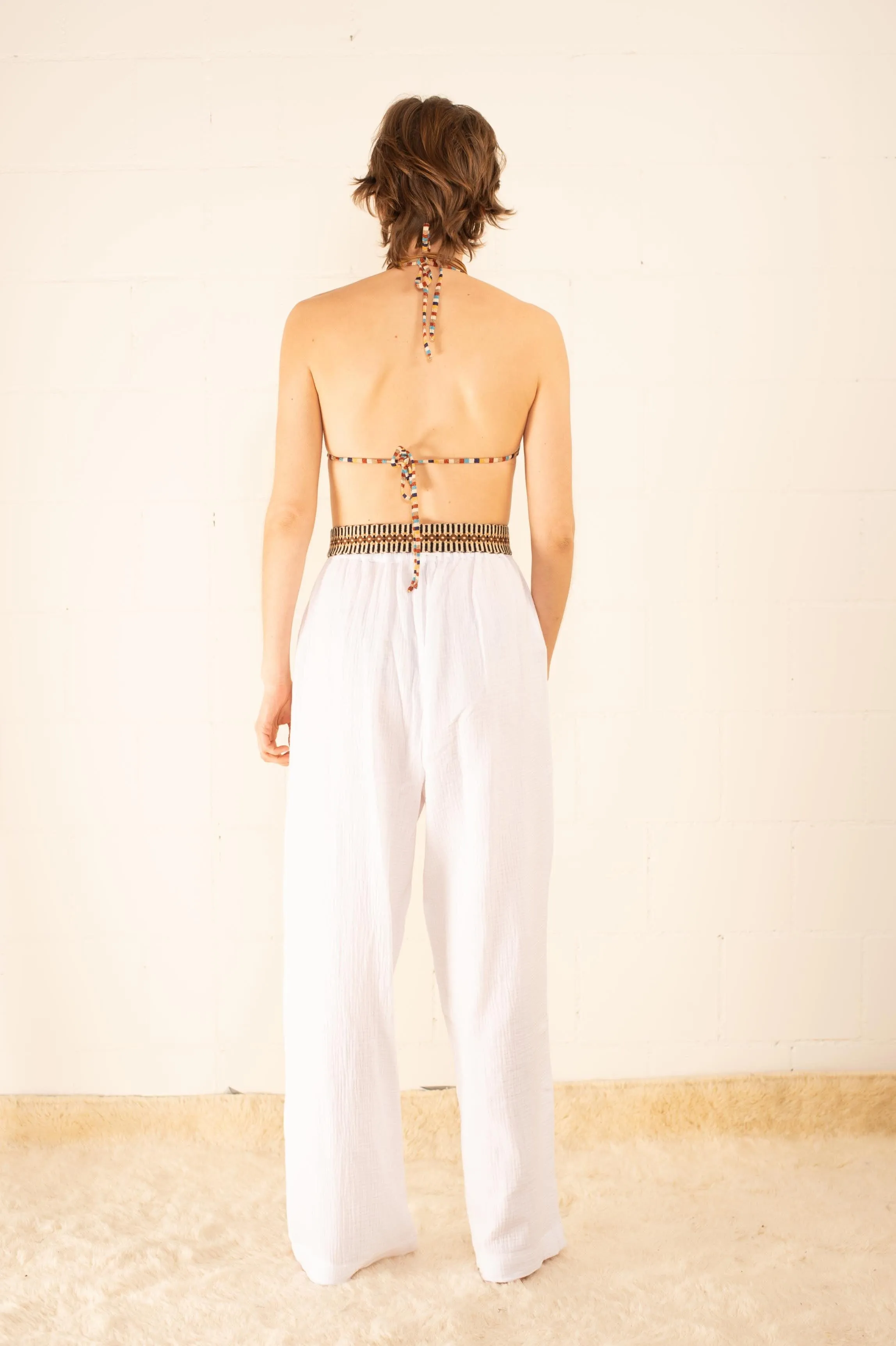 Chiffon White Roma Pants - ByAdushka