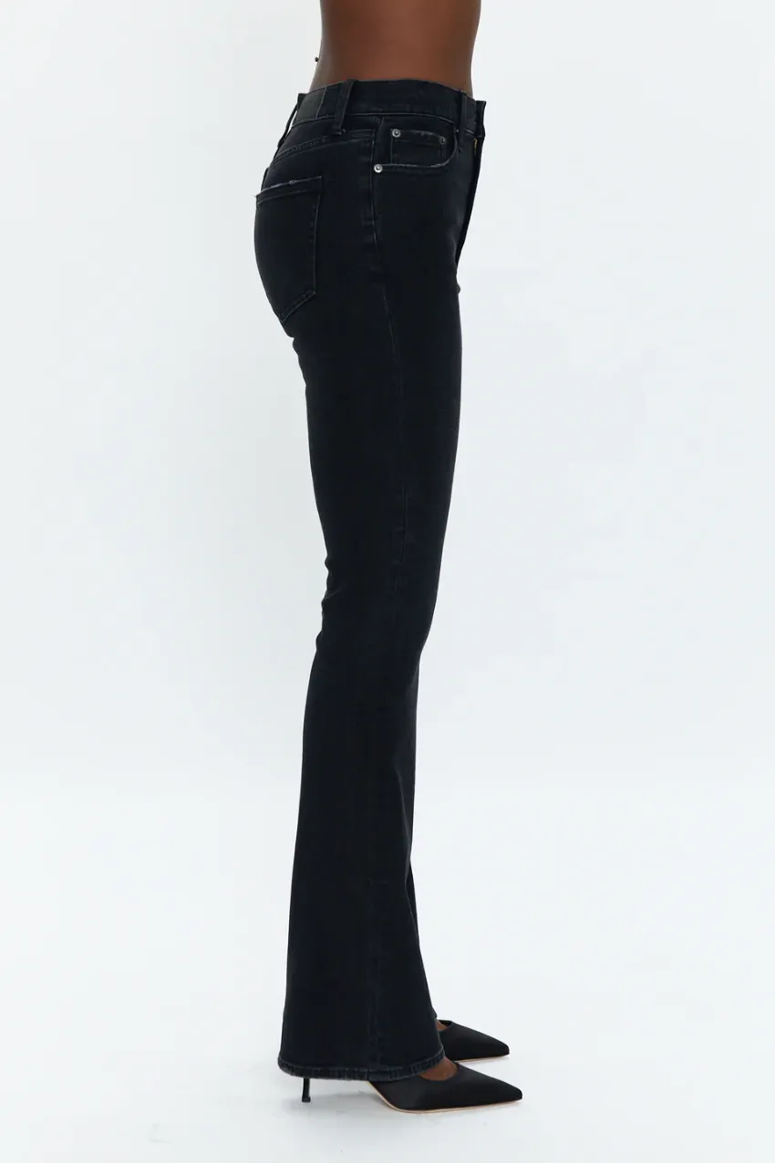 Dana Pistola High Rise Boot Cut Flare Black Denim Jeans