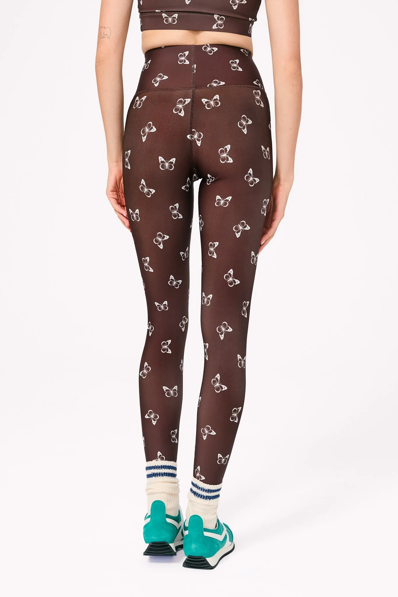 DuoKnit Leggings in Mocha Butterflies