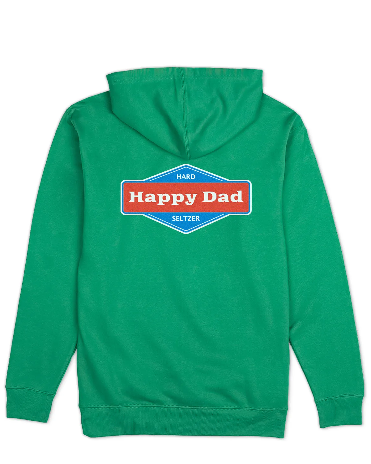 Happy Dad Front and Back Logo Hoodie (Green)