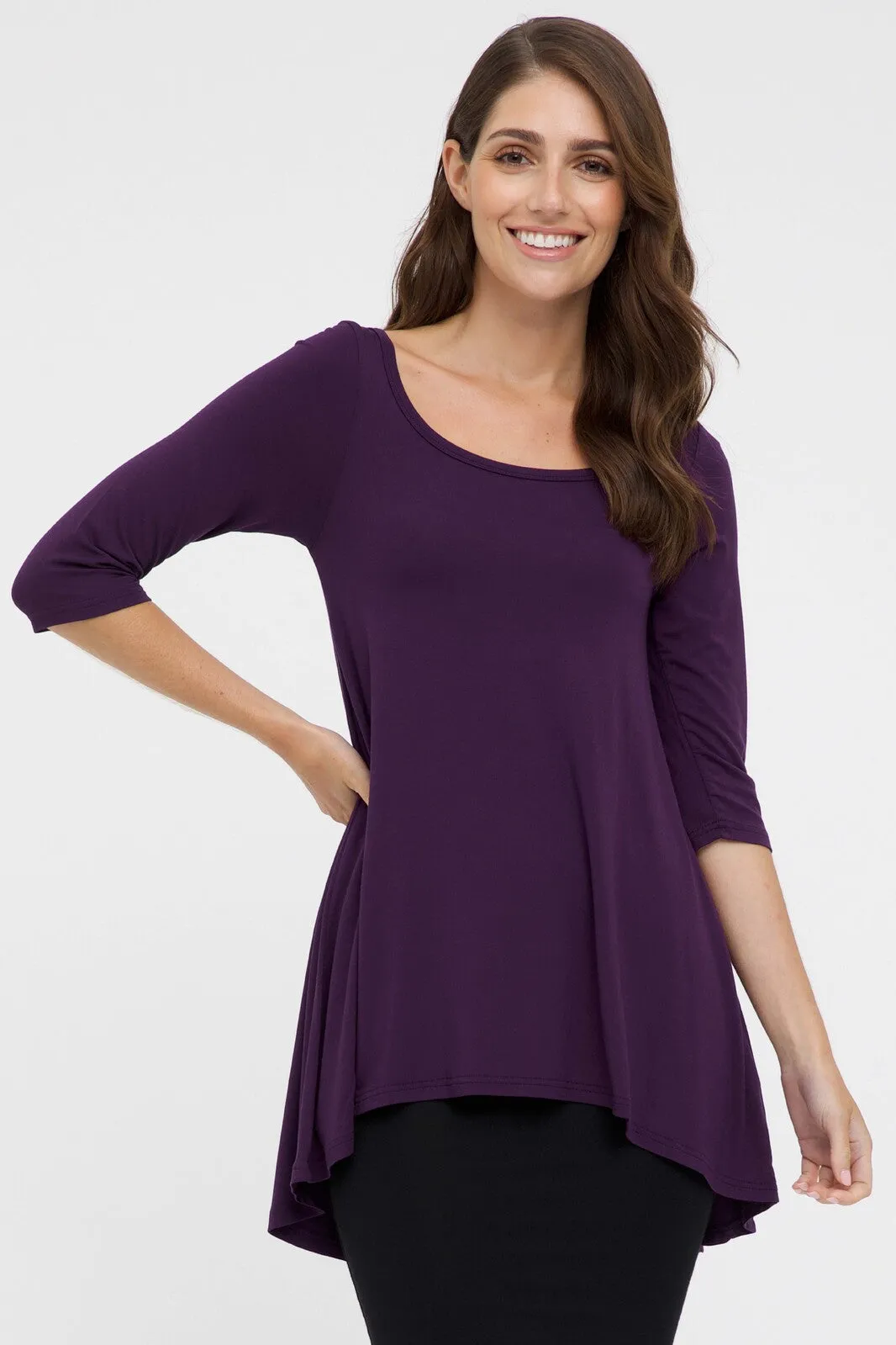 Hi Lo Hem Top - Plum