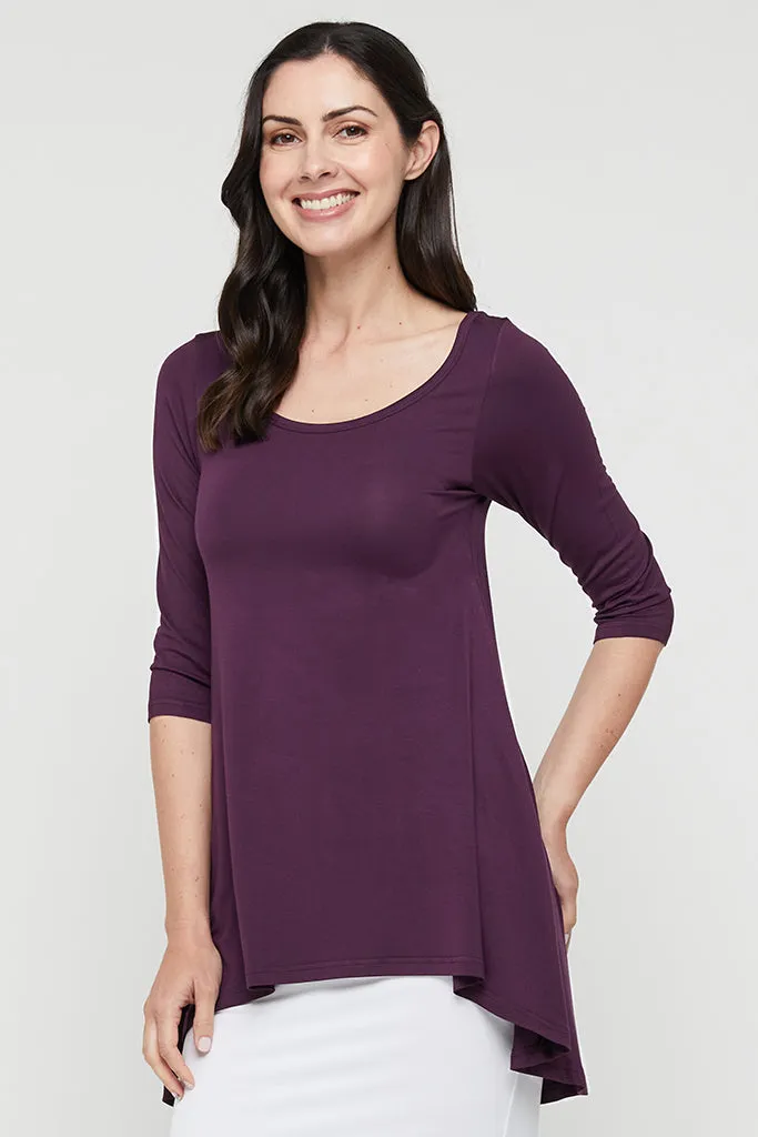 Hi Lo Hem Top - Plum