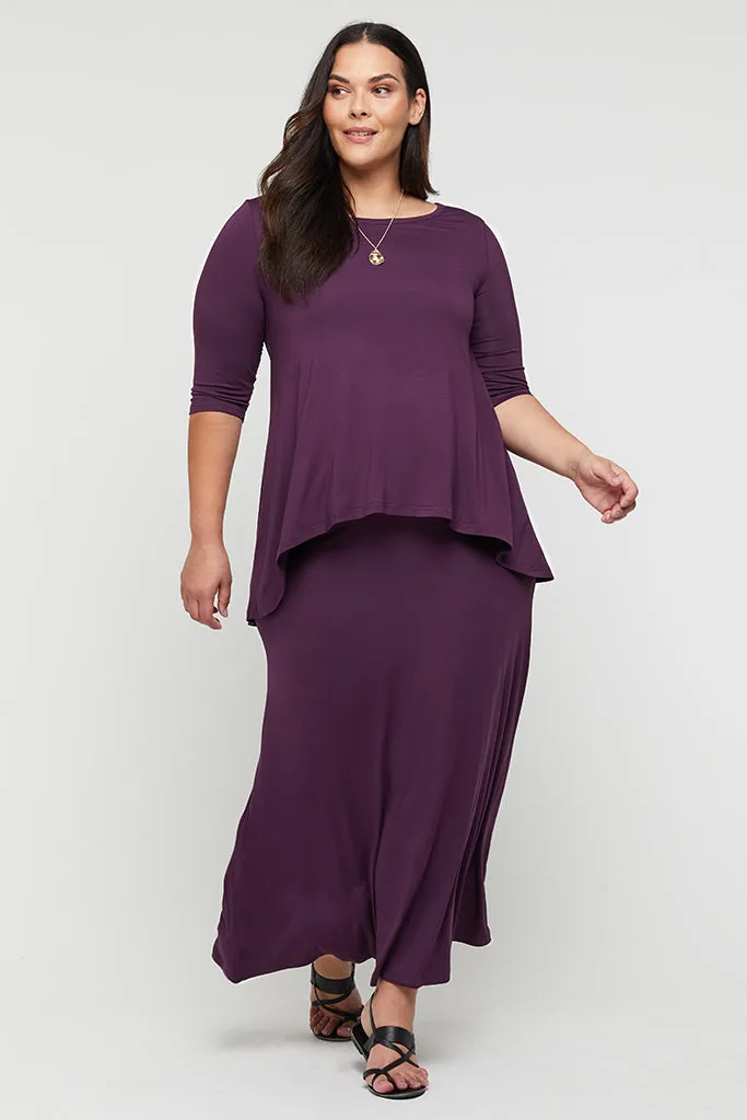 Hi Lo Hem Top - Plum