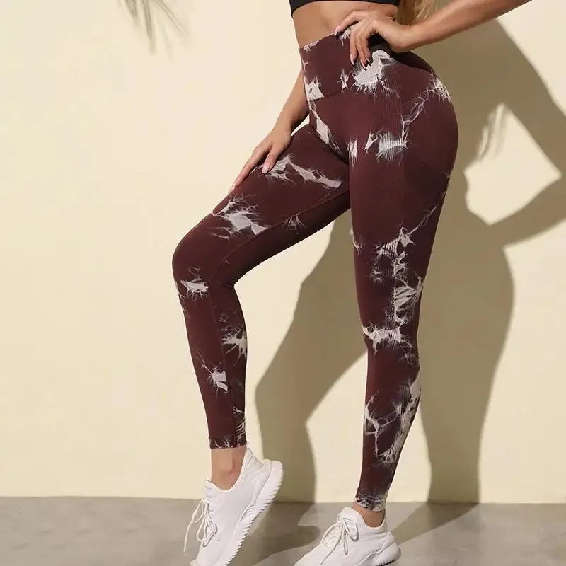 Hip Lifting Tie-Dye Seamless Leggings