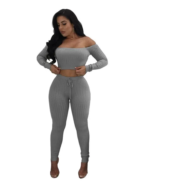 Knitted Lounge Wear Set Casual Streetwear