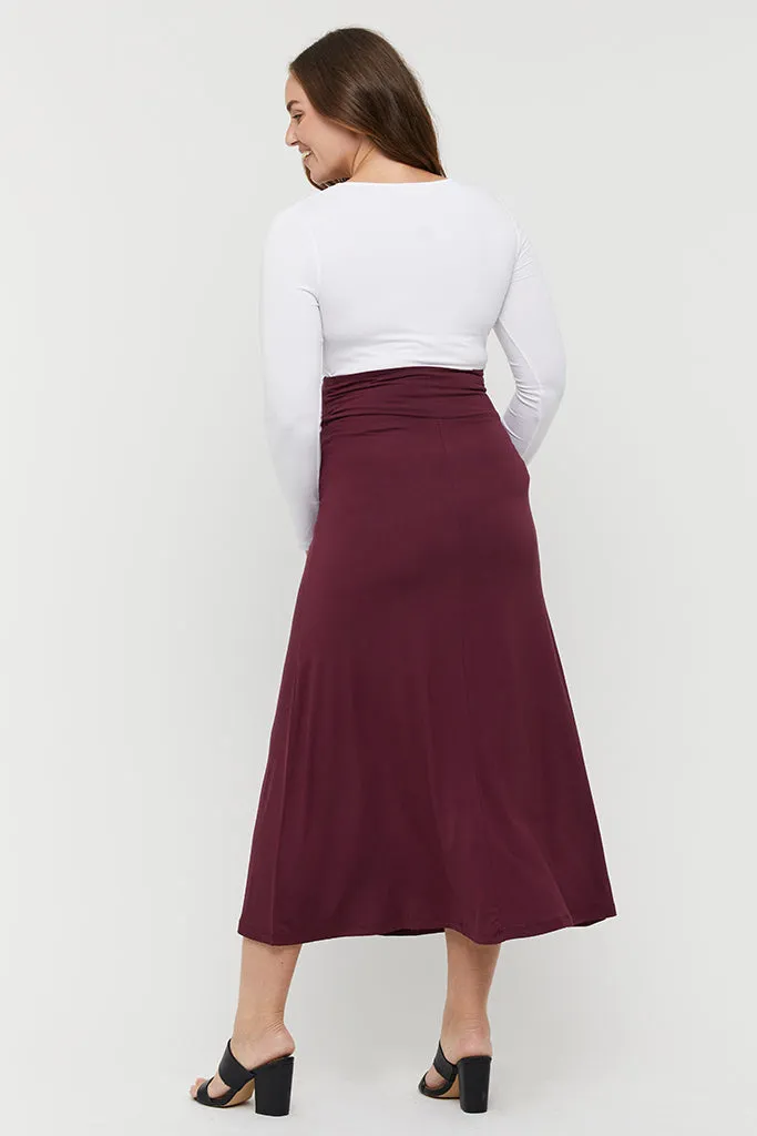 Lana Long Skirt - Burgundy