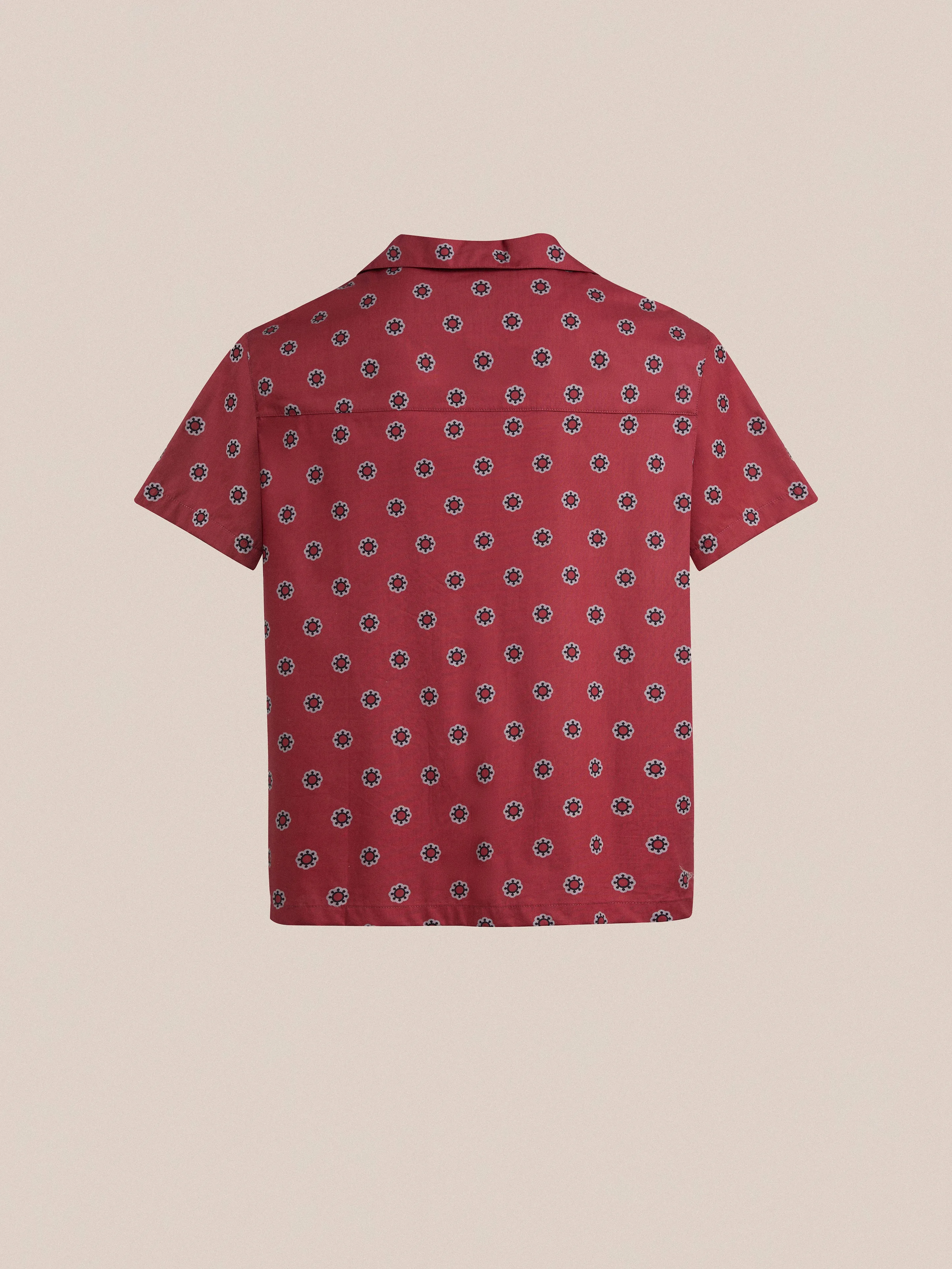 Red Motif SS Camp Shirt