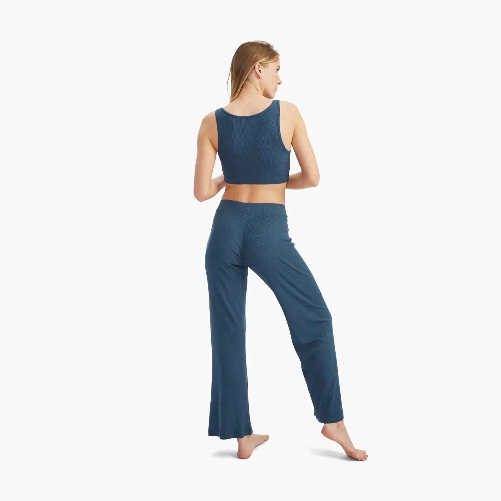 Ribbed Lightweight Wide Leg Pants