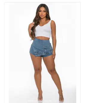 Upside down Denim Shorts